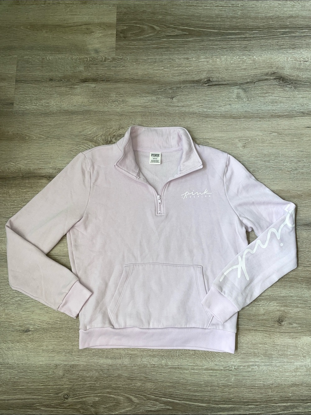 PINK | Everyday Lounge quarter zip fleece size medium